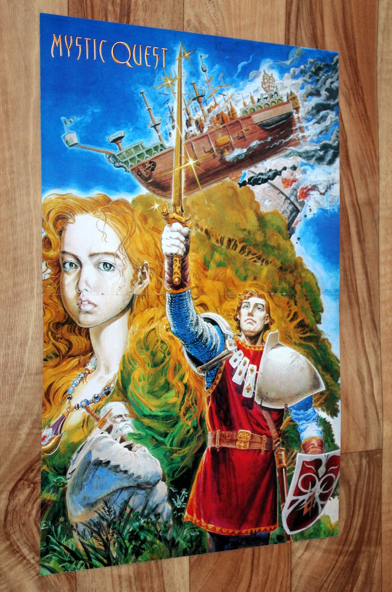 1993 Mystic Quest aka Final Fantasy Mystic Quest Rare Retro Poster