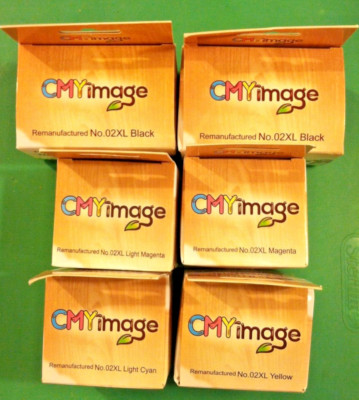 2014  CMY IMAGE  New Ink Cartridges Light Cyan Yellow Light Magenta Black 02XL