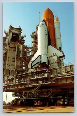 Postcard Space Shuttle Columbia at Launch Pad 39A N.A.S.A. Unposted Chrome