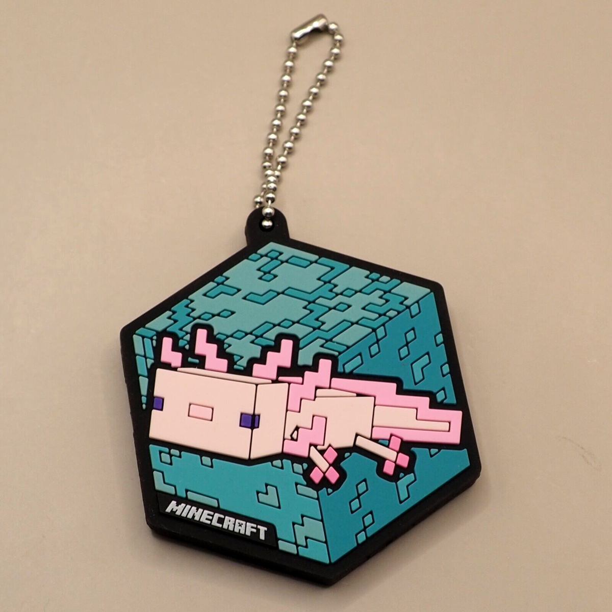 ネビル kakawow ラッキーミニ スクリプトアートカード /15 Axolotl Minecraft Capsule Rubber Mascot Keychain Bandai from Japan