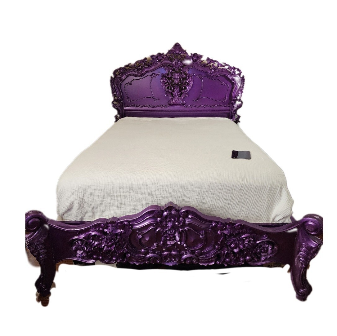 Queen Size  Designer French style handcrafted mahogany Rococo Gothic Bed Frame