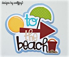 CRAFTECAFE BEACH TITLE Premade paper piecing scrapbook diecut piece album page