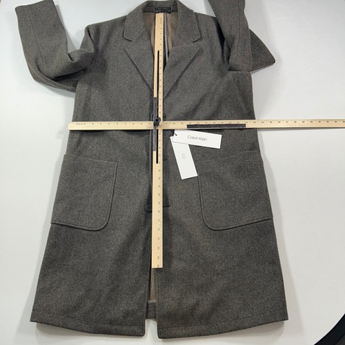 Calvin Klein Marcel Slim-Fit Overcoat Mens 42L 42 Taupe $450 - Picture 9 of 12