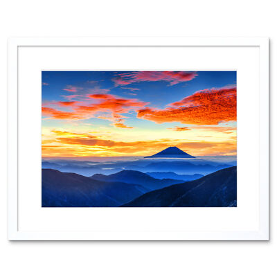 Mount Fuji Japan gerahmter Wandkunstdruck 9 x 7 Zoll