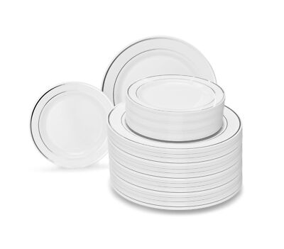 OCCASIONS 240 Plates Pack,(120 Guests) Heavyweight Premium Wedding Party Disp...