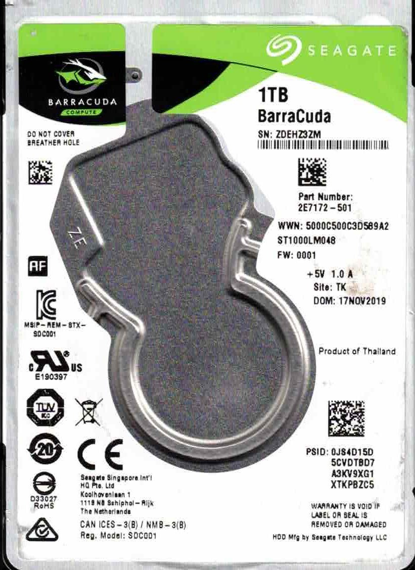 ST1000LM048, 2E7172-501, 0001, TK, ZDE SEAGATE SATA 1TB MAY | eBay