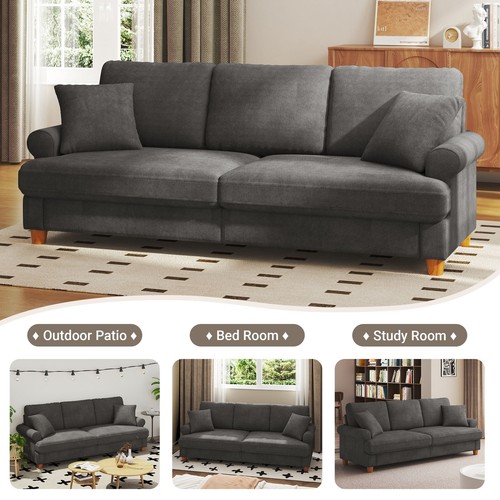 Sofa 3-Sitzer Chenille Couch Stoffsofa Sessel Polstersofa Loungesofa Armlehne - Bild 52 von 55