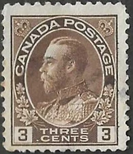 🍁Canada  #108   "King George V"  Fine Used  1918  Admiral Issue    (B)
