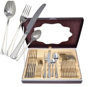 24pc Swiss Heavy Stainless Steel Cutlery Set Tableware Dining