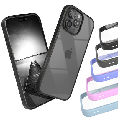 EAZY CASE für Apple iPhone 16 Pro Max Bumper Cover transparent Hülle Rand Schutz