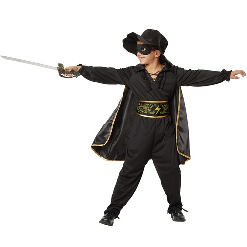 Costume Bambino Zorro Mantello Maschera Cappello Party Carnevale nuovo |  eBay