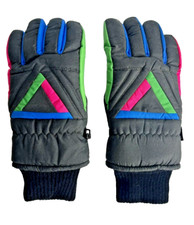 Vtg 80's 90's Thinsulate Womens Ski Gloves Winter Skiing Snow Retro Ladies Neon