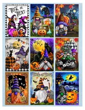 9 Halloween Gnomes Collage Sheet Scrapbooks Junk Journals Card Making 283NJ