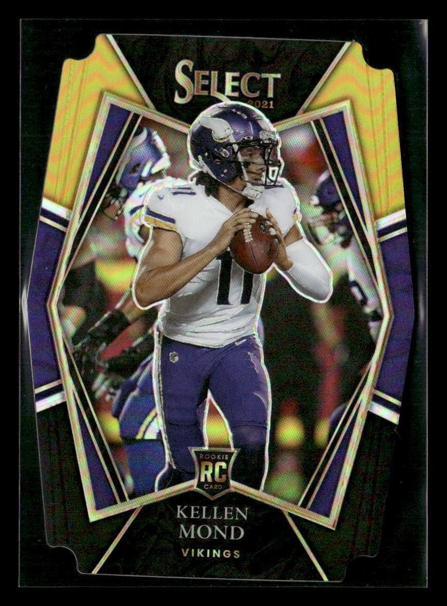Kellen Mond 2021 Panini Select #164 Black and Gold Prizm Die Cut