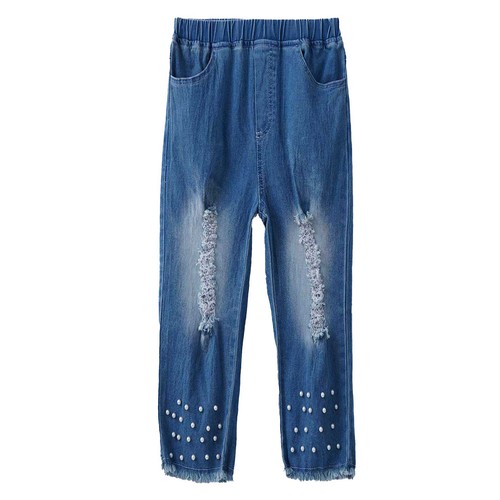 Kids Girls Denim Pants Flare Jeans Athletic Sweatpants High Waist Trousers Long - Picture 45 of 49