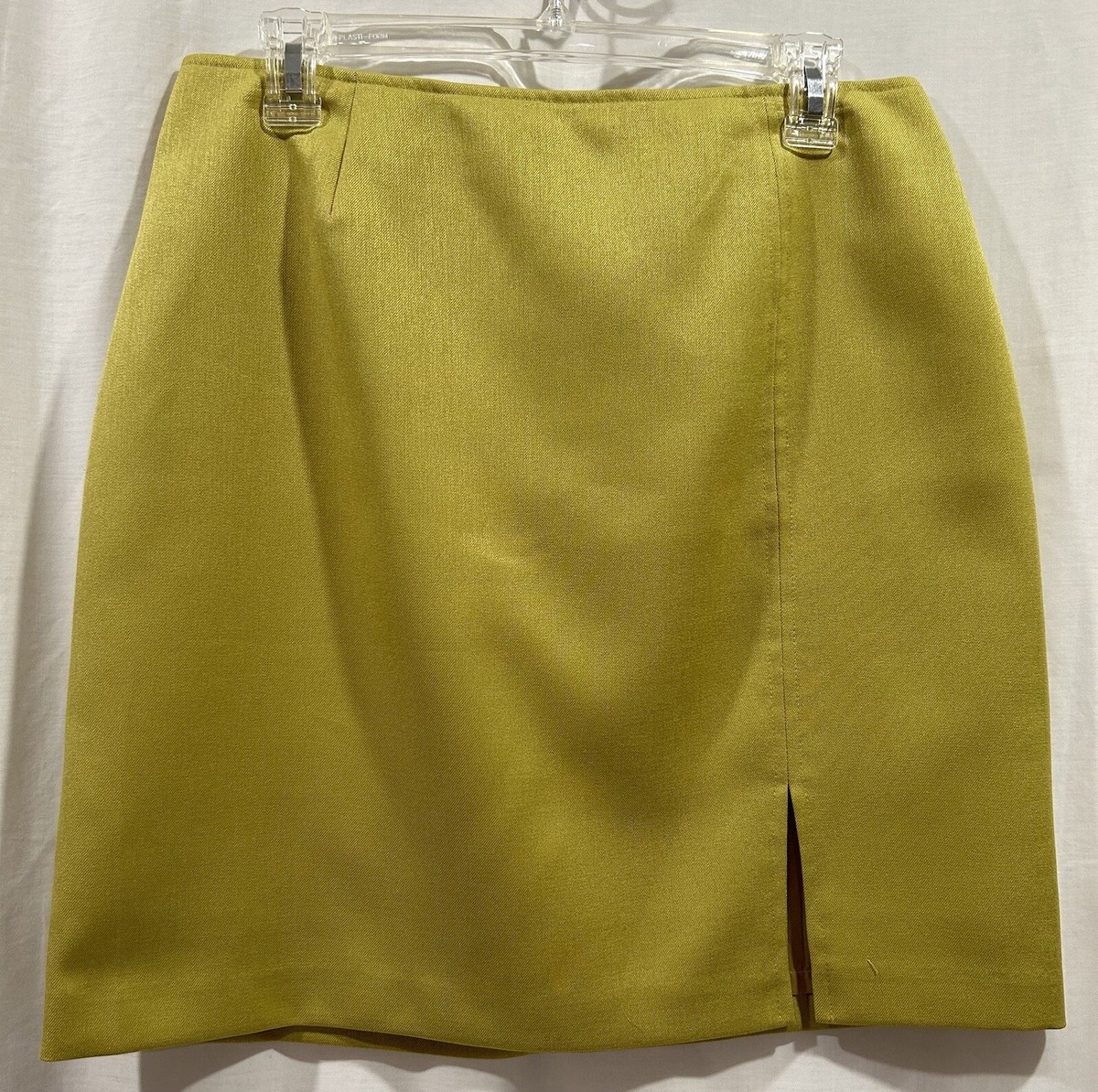 Vintage Maren Womens Knee Length Lined Lime Green Pencil Skirt