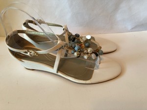 white beaded sandals