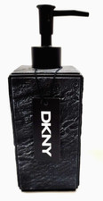 NEW DKNY BLACK 3D STONE LOOK RECTANGULAR RESIN SOAP,LOTION DISPENSER