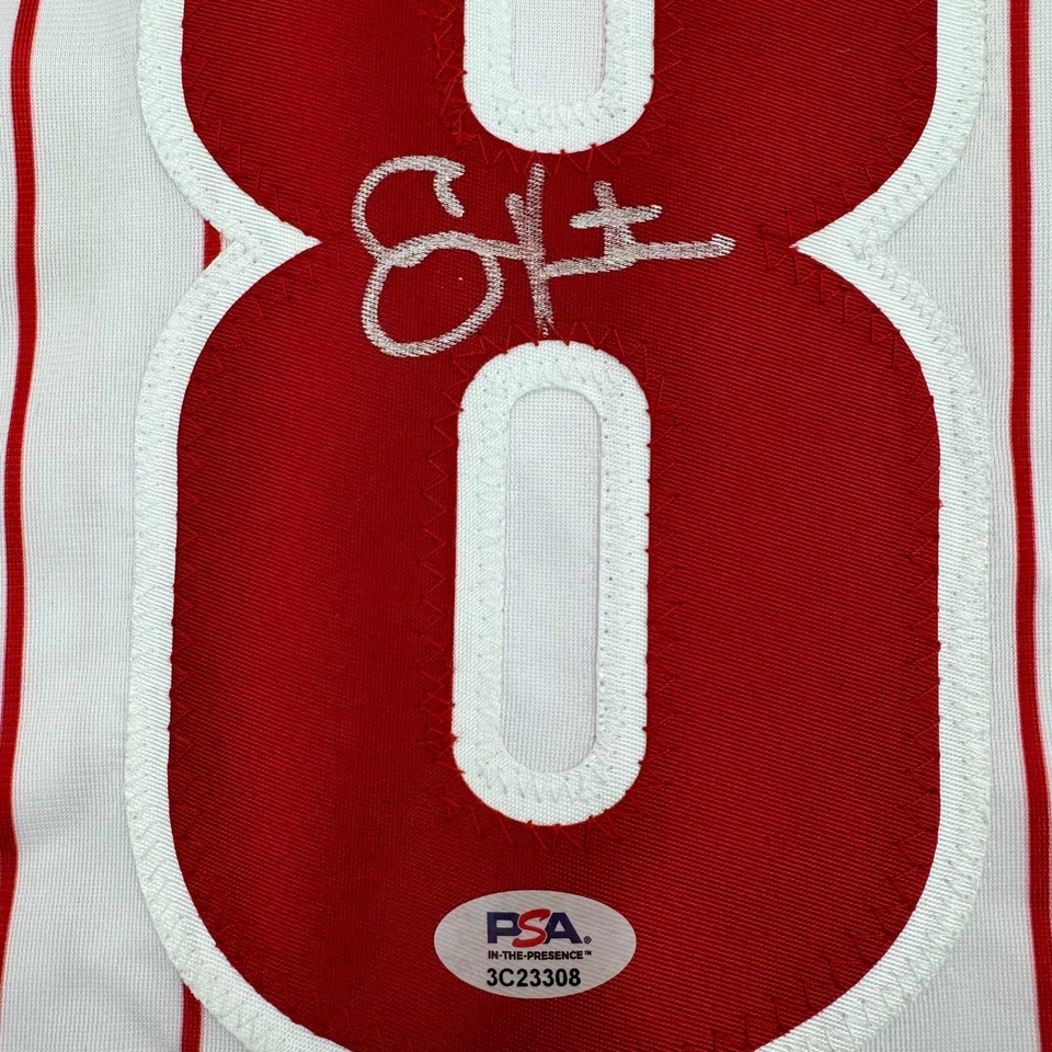 Camiseta a rayas autografiada/firmada de Shane Victorino Philadelphia certificado de autenticidad PSA Foto 3 de 4
