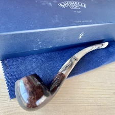 Savinelli Ginger's Favorite SMOOTH Bent Apple (626) 6mm Filter Pipe - New