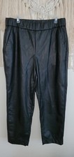 Women  s A New Day Faux Leather Pants Jogger Size L Baggy Black or Olive