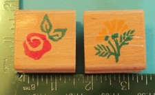 FLOWERS - Set of 2 Rubber Stamps