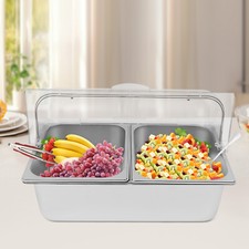 201 Stainless Steel Serving Container Silver Food Serving Container 2 Clamps