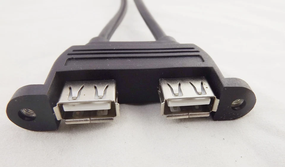 1x 2 USB A Female Panel Mount Socket To Dual USB 2.0 A Male Extension Cable 3ft - Image 4 of 4
