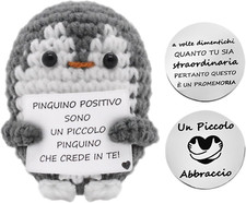 Pinguino Positivo Italiano,Pinguino Di Supporto Emotivo,Mini Divertente Pinguino