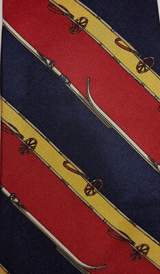 Polo Ralph Lauren Cross Country Downhill Ski Silk Tie NWT Hand Crafted