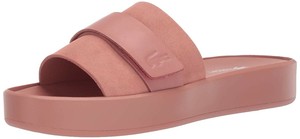 lacoste pink sliders