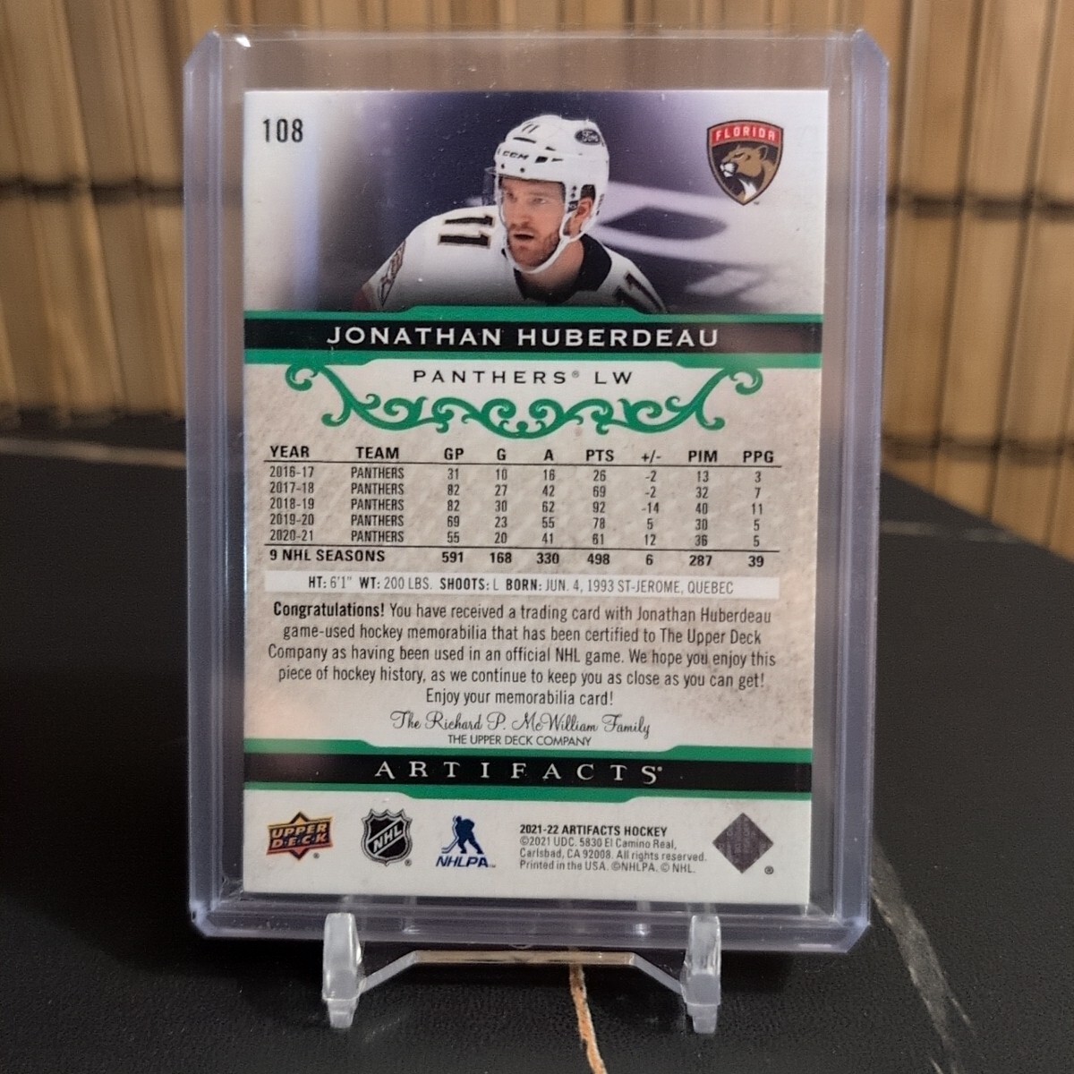 202122 Upper Deck Artifacts Stars Emerald Material Relics 108