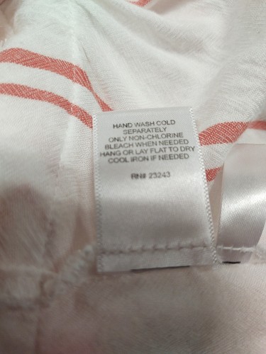 Soho New York & Co Womens Peasant Shirt Medium Pink Stripe Blouse Top 0180 - Picture 9 of 9