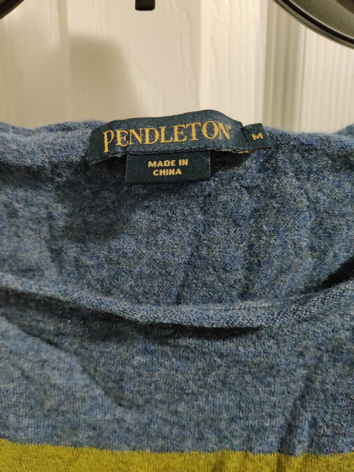 Pendleton Washable Wool Blue green Aztec Knit Sco… - image 3
