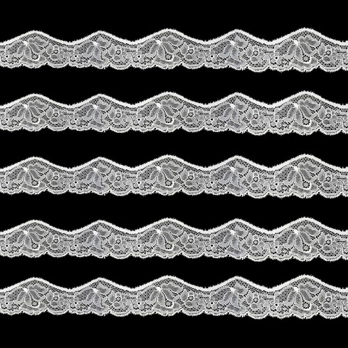 Cinta de encaje de 1 m-25 m de polialgodón negro blanco marfil costura boda artesanía decoración - Imagen 14 de 33