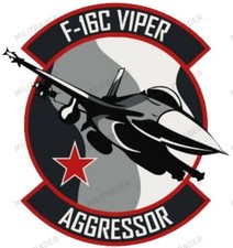 Calcomanía de 4" USAF F-16C Viper Fighter Aggressor Squadron