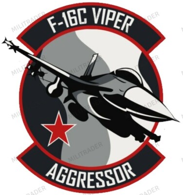 USAF F-16C Viper Fighter Aggressor Squadron 2'' Decal