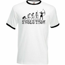 Archery Evolution Mens Funny Archer's T-Shirt Long Bow Arrows Target Equipment