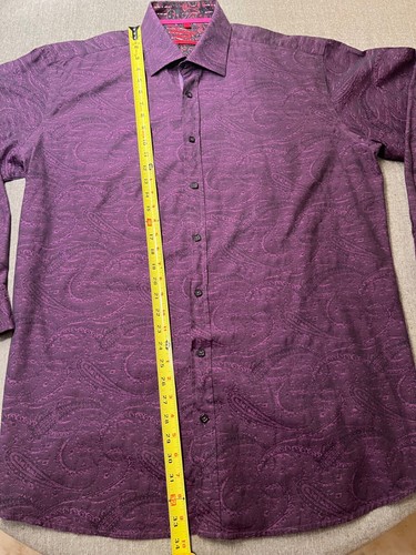 Luchiano Visconti Casual Shirt Mens XXL Purple Paisley Multi Print $145 - Picture 5 of 5