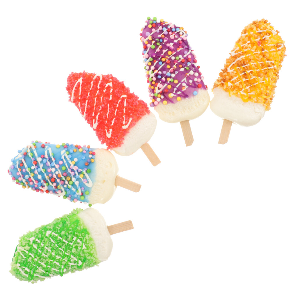 5 Pcs Artificial Ice Cream Pop Mold Simulated Shop Decoration