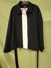 Worthington Women's Black And White Long Sleeves Full Zipped Blazer Size XL