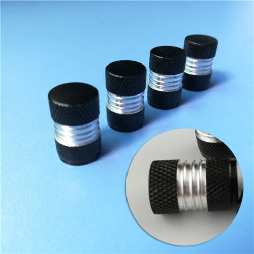 4Pcs Black Aluminum Car Tyre Rim Valve Wheel Stem Caps Air Port Dust Cover Caps - Picture 2 of 10