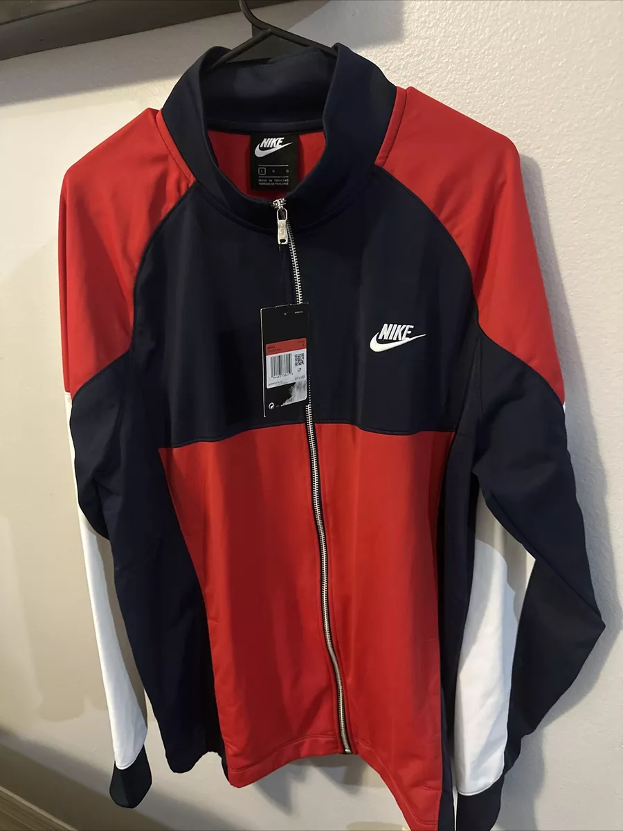 Nike NSW Track Jacket CU4307 451 Navy Blue/White-Red New Men's Size L