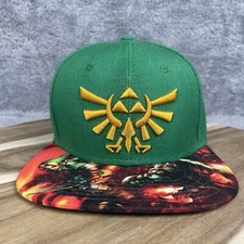 Zelda Hat Cap Snap Back Green  Ocarina of Time One Size Gamer Gaming Nintendo 