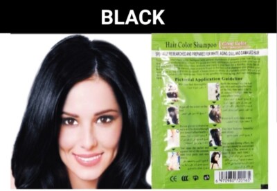 5 PCS BLACK HERBAL HAIR DYE SHAMPOO COLOR GRAY&WHITE HAIR IN MINUTES WOMEN&MEN