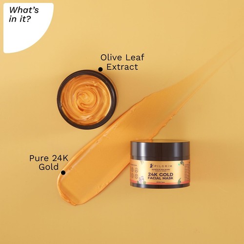 Pilgrim 24K Gold face mask for glowing skin Glowing,Hydrating&Boosts Collagen50g - Picture 5 of 6