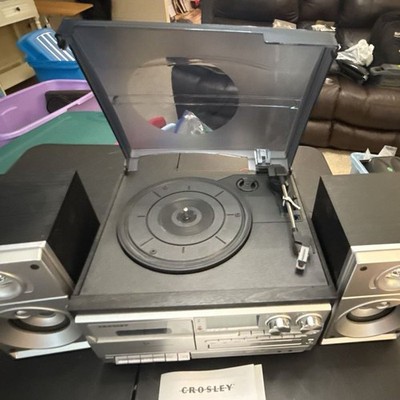 Crosley Eclipse CR7014A Entertainment Center with Turntable, Cassette, CD, and S