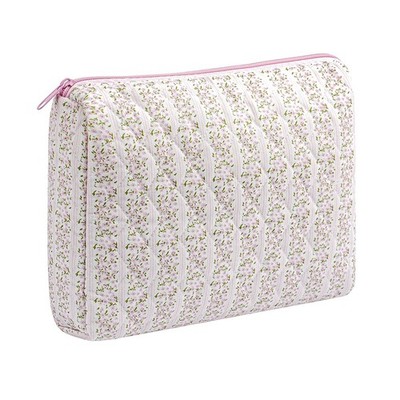 Large Travel Makeup Bag Cosmetic Bag for Girls, Cute Large Floral Cotton Cosm...