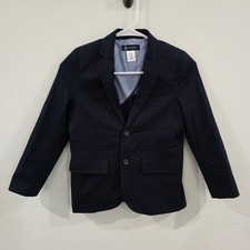 J Crew Crewcuts Boys Thompson Blazer Jacket Size 8 Navy Blue Cotton Suit Formal