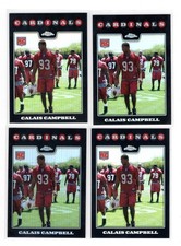 (4) 2008 TOPPS CHROME CALAIS CAMPBELL #TC239 ROOKIE REFRACTOR CARDINALS